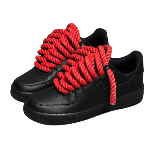 Nike Air Force 1 BLACK (Rope Laces)