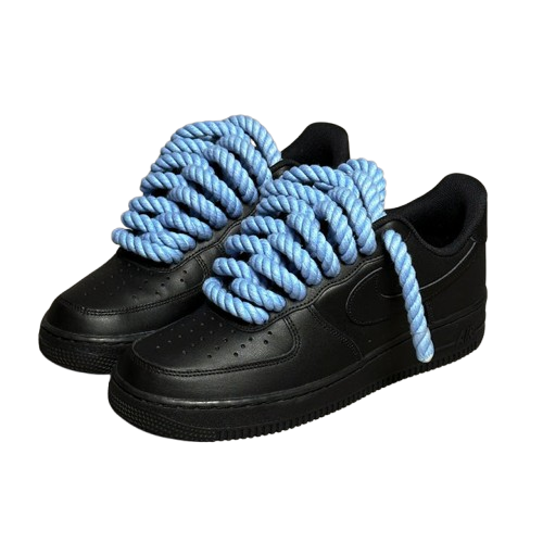 Nike Air Force 1 BLACK (Rope Laces)